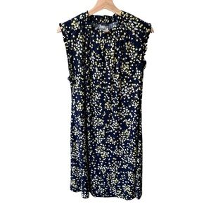 Tommy Hilfiger Dress Black Yellow Floral Preppy Academia Cocktail Business Sz 14